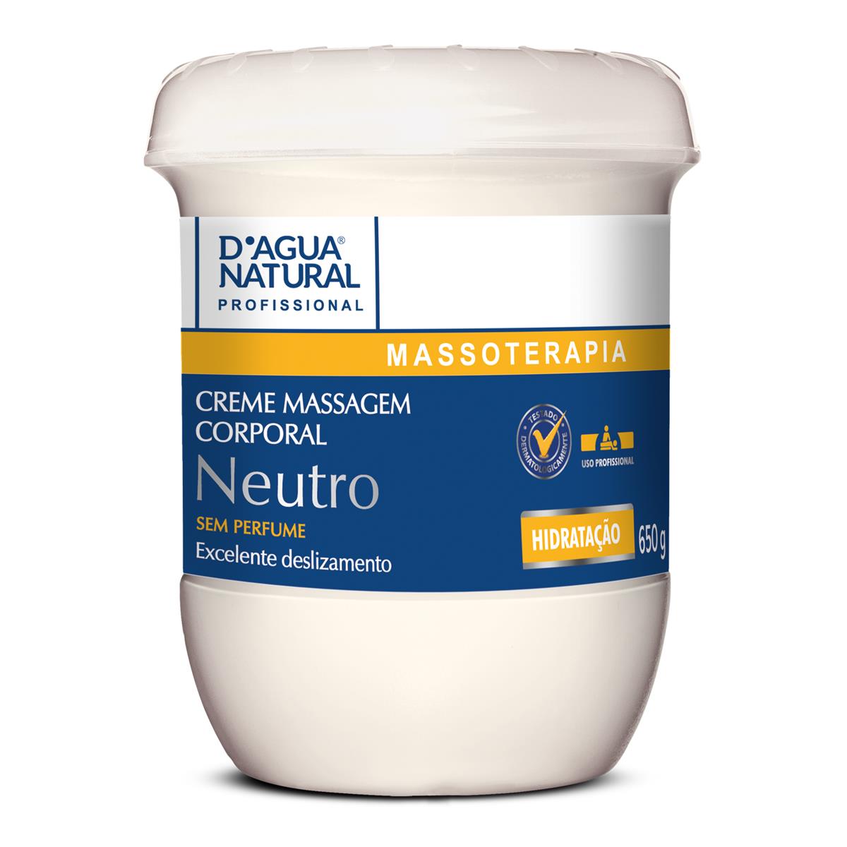 Creme Neutro Para Massagem Corporal 650G - D´Agua Natural - Cosméticos